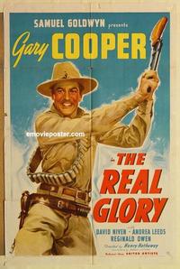 k813 REAL GLORY one-sheet movie poster '39 Gary Cooper, David Niven