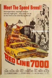 k817 RED LINE 7000 one-sheet movie poster '65 car racing, James Caan
