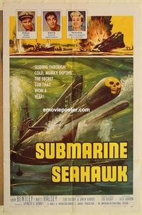 k957 SUBMARINE SEAHAWK one-sheet movie poster '59 AIP, World War II