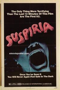 k970 SUSPIRIA one-sheet movie poster '77 classic Dario Argento horror!