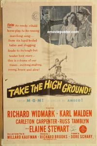 k979 TAKE THE HIGH GROUND signed one-sheet movie poster '53 Russ Tamblyn