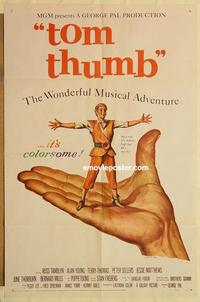 m034 TOM THUMB one-sheet movie poster '58 George Pal, Russ Tamblyn
