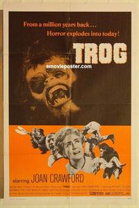 m055 TROG one-sheet movie poster '70 Joan Crawford, Michael Gough