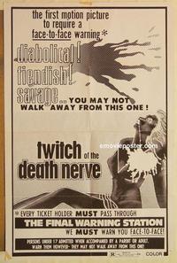 k189 CARNAGE one-sheet movie poster '71 Twitch of the Death Nerve, Bava