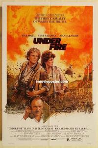 m073 UNDER FIRE one-sheet movie poster '83 Nick Nolte, Gene Hackman