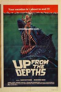 m079 UP FROM THE DEPTHS one-sheet movie poster '79 underwater horror!