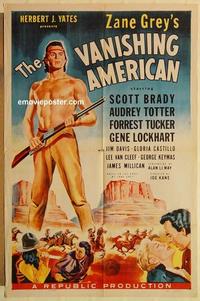 m086 VANISHING AMERICAN one-sheet movie poster '55 Zane Grey, Navajo!