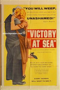m094 VICTORY AT SEA one-sheet movie poster '54 WWII military submarines!