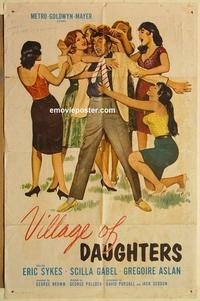 m097 VILLAGE OF DAUGHTERS one-sheet movie poster '62 Sykes, English sex!