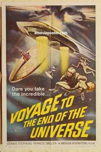 m101 VOYAGE TO THE END OF THE UNIVERSE one-sheet movie poster '64 sci-fi!