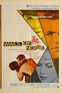 m104 WALL OF NOISE one-sheet movie poster '63 Pleshette, horse racing!