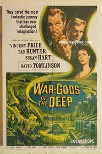 m107 WAR-GODS OF THE DEEP one-sheet movie poster '65 AIP, Vincent Price