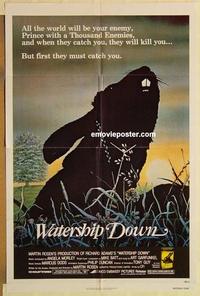 m109 WATERSHIP DOWN one-sheet movie poster '78 animated bunny rabbits!