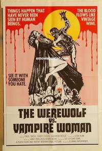 m112 WEREWOLF VS VAMPIRE WOMAN one-sheet movie poster '71 Spanish horror!