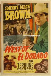 m113 WEST OF EL DORADO one-sheet movie poster '49 Johnny Mack Brown