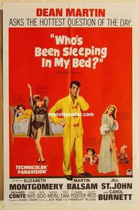 m117 WHO'S BEEN SLEEPING IN MY BED one-sheet movie poster '63 Dean Martin