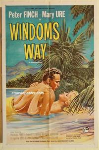 m129 WINDOM'S WAY one-sheet movie poster '58 Peter Finch, Mary Ure