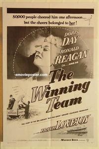 m131 WINNING TEAM one-sheet movie poster R57 Reagan, baseball biography!