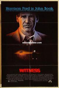m134 WITNESS one-sheet movie poster '85 Harrison Ford, Peter Weir