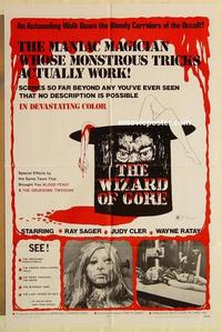 m135 WIZARD OF GORE one-sheet movie poster '70 Herschell G Lewis, horror!