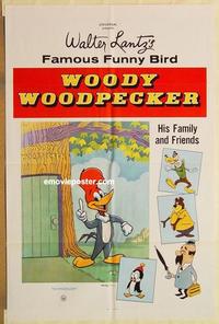 m142 WOODY WOODPECKER one-sheet movie poster '60s Chilly Willy!