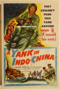 m146 YANK IN INDO-CHINA one-sheet movie poster '52 John Archer, war!
