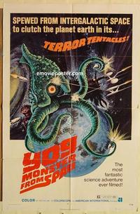 m148 YOG MONSTER FROM SPACE one-sheet movie poster '71 AIP, Toho sci-fi!