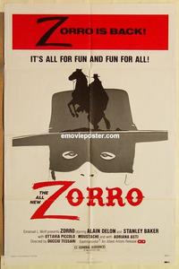 m162 ZORRO one-sheet movie poster '76 Alain Delon, Stan Baker
