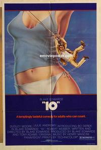 n017 '10' border style one-sheet movie poster '79 Dudley Moore, sexy Bo Derek!