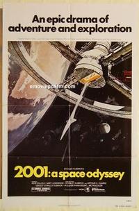 n023 2001 A SPACE ODYSSEY one-sheet movie poster R80 Stanley Kubrick