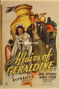 n034 AFFAIRS OF GERALDINE one-sheet movie poster '46 Jane Withers, Lydon