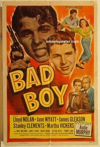 n071 BAD BOY one-sheet movie poster '49 Audie Murphy, Lloyd Nolan