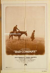 n072 BAD COMPANY one-sheet movie poster '72 Jeff Bridges, western!