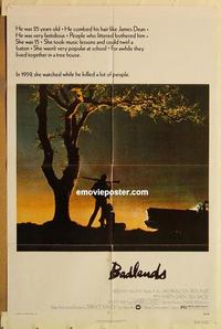 n076 BADLANDS one-sheet movie poster '74 Terrence Malick, Martin Sheen
