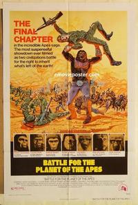 n078 BATTLE FOR THE PLANET OF THE APES one-sheet movie poster '73 sci-fi!