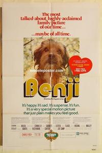 n087 BENJI one-sheet movie poster R75 Joe Camp, classic dog movie!