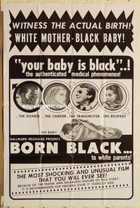 n118 BORN BLACK TO WHITE PARENTS one-sheet movie poster '60s authenticated!