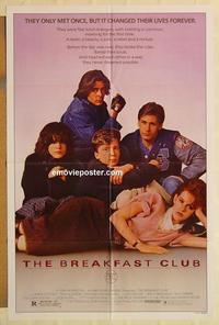 n127 BREAKFAST CLUB one-sheet movie poster '85 John Hughes, cult classic!