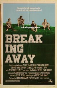 n128 BREAKING AWAY one-sheet movie poster '79 Dennis Christopher, Quaid