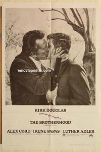 n134 BROTHERHOOD one-sheet movie poster '68 Kirk Douglas gives death kiss!
