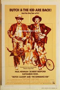 n142 BUTCH CASSIDY & THE SUNDANCE KID one-sheet movie poster R73 Newman