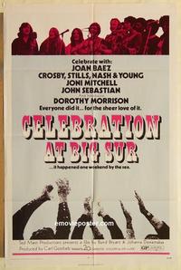 n159 CELEBRATION AT BIG SUR one-sheet movie poster '71 Baez, Crosby