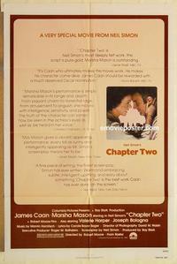 n160 CHAPTER TWO one-sheet movie poster '80 James Caan, Marsha Mason