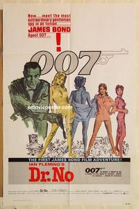 n286 DR NO one-sheet movie poster R80 Sean Connery IS James Bond!