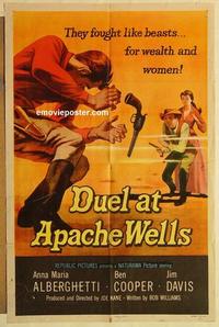 n294 DUEL AT APACHE WELLS one-sheet movie poster '57 Anna Maria Alberghetti