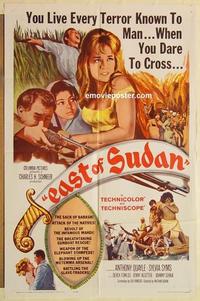 n301 EAST OF SUDAN one-sheet movie poster '64 Anthony Quayle, Sylvia Syms