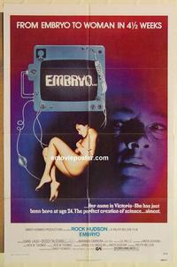 n305 EMBRYO one-sheet movie poster '76 Rock Hudson, Diane Ladd, sci-fi!