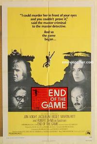 n309 END OF THE GAME one-sheet movie poster '76 Ritt, Voight, Shaw, Bisset