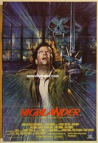 n008 HIGHLANDER English one-sheet movie poster '86 Sean Connery, Chris Lambert