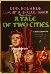 n016 TALE OF TWO CITIES English one-sheet movie poster '58 Dirk Bogarde